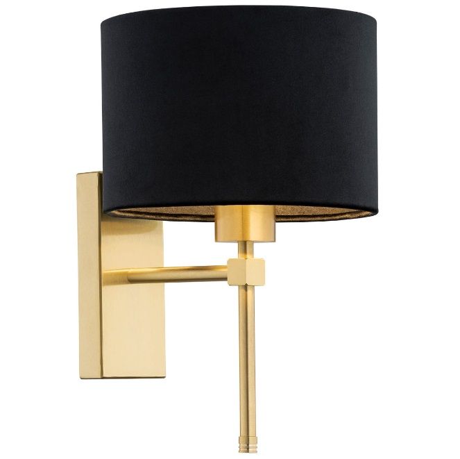 Elegancki kinkiet Abbano z mosiądzu w czarno-złotym wykończeniu, wyróżniający się stylowym designem