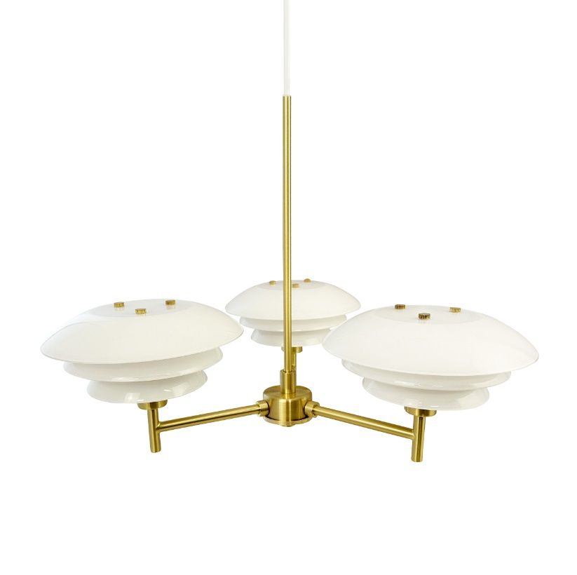 Futurystyczny żyrandol DL20 w skandynawskim stylu w biało-złotej kolorystyce