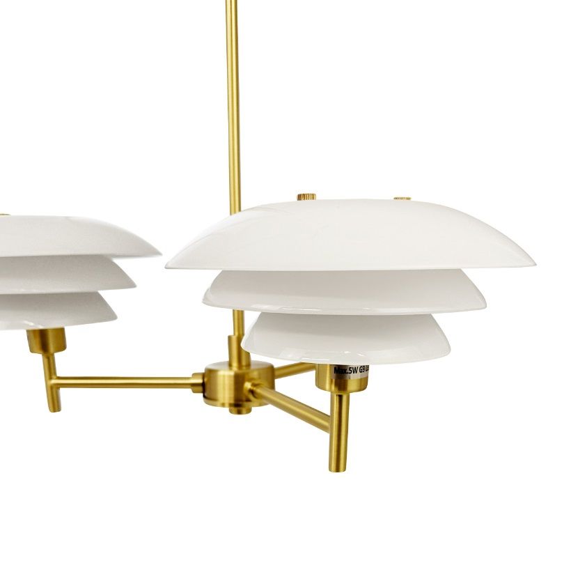 Futurystyczny żyrandol DL20 w skandynawskim stylu w biało-złotej kolorystyce