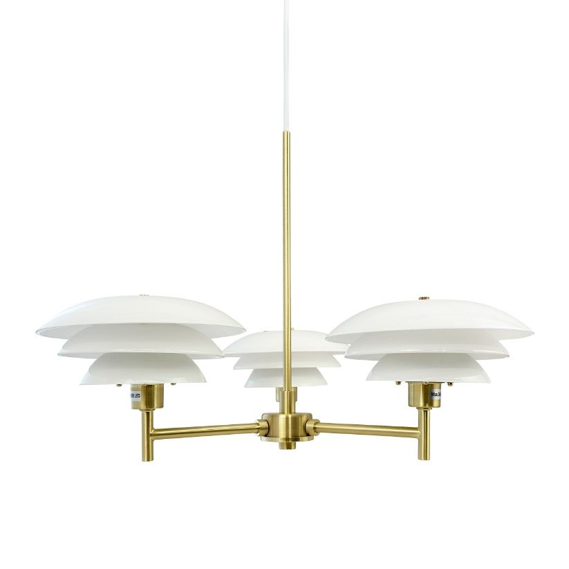 Futurystyczny żyrandol DL20 w skandynawskim stylu w biało-złotej kolorystyce