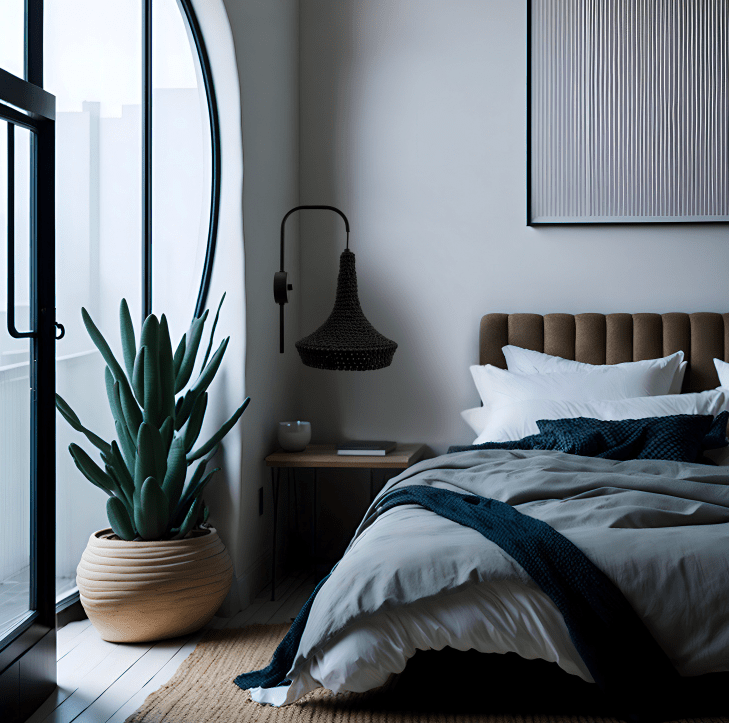 Haftowany kinkiet bawełniany Mahaka w odcieniu szarości