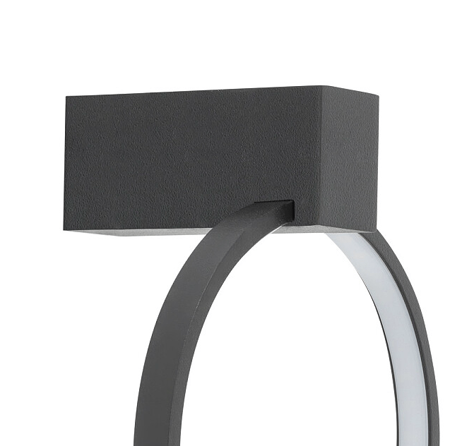 Czarny kinkiet LED Circolo XS 3000K z podświetlanym pierścieniem o średnicy 18 cm