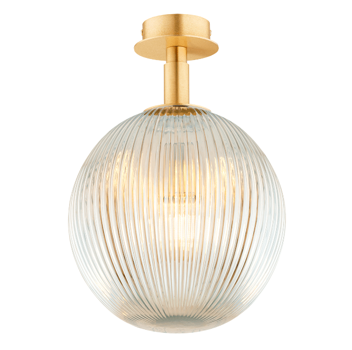 Klasyczny plafon Paloma ze szkła w odcieniu złotego mosiądzu