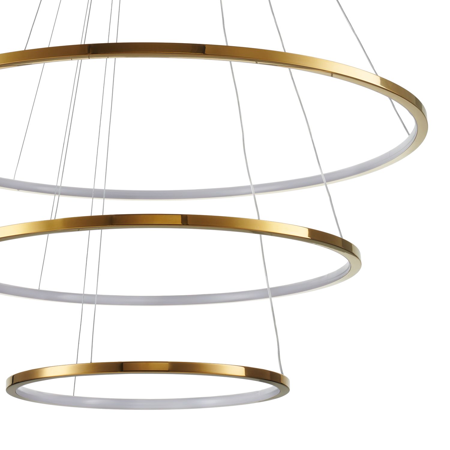 Lampa sufitowa LED CIRCLE SLIM w kolorze złotym, trzy pierścienie o średnicach 40, 60 i 80 cm