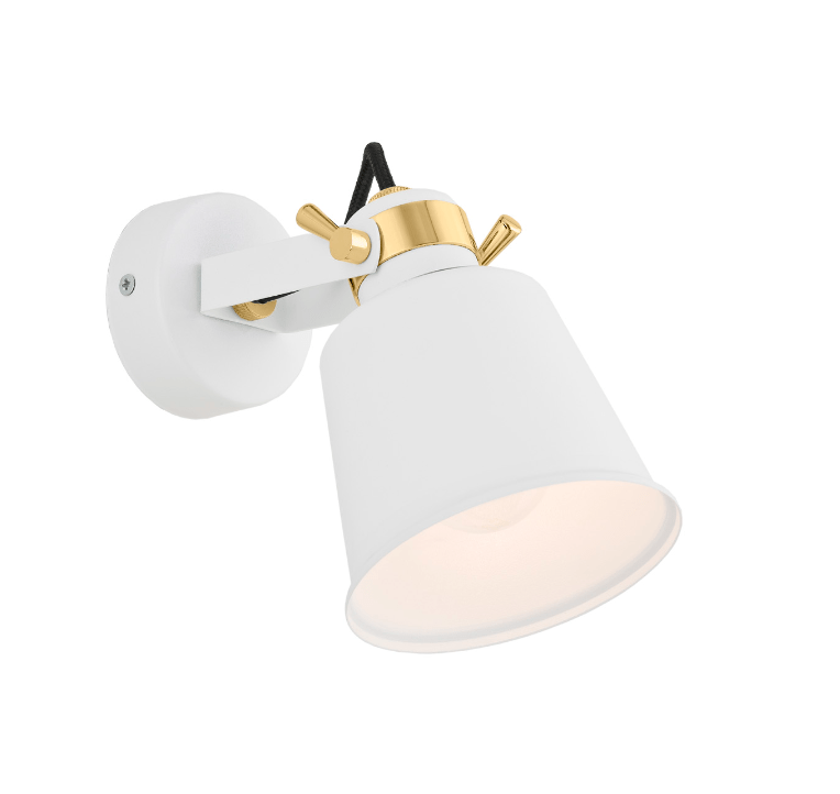 lumigo bialo zloty kinkiet kongo z eleganckim regulowanym kloszem 2