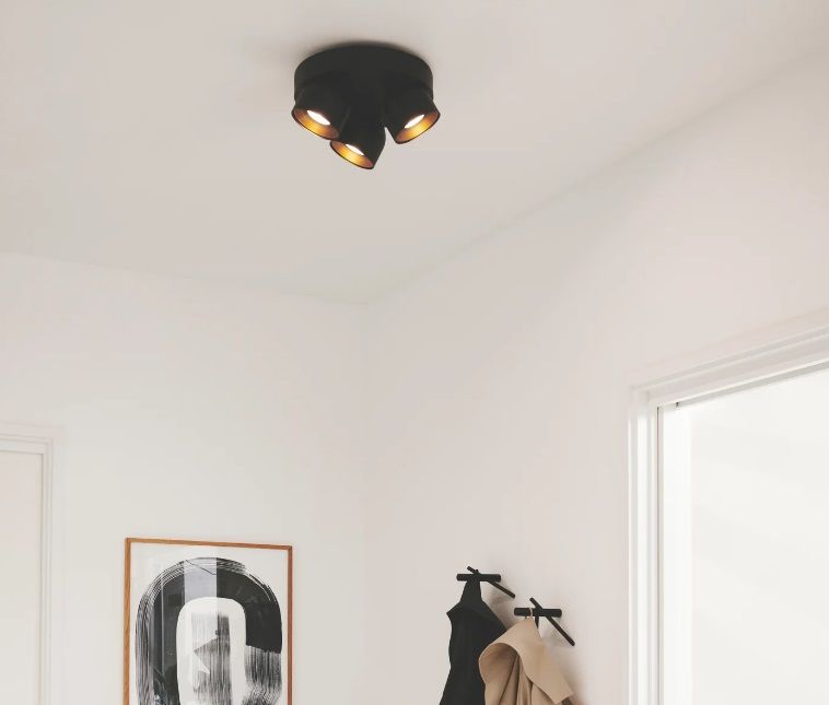 Lampa sufitowa Pitcher 3 od Nordlux w złoto-czarnym wykończeniu