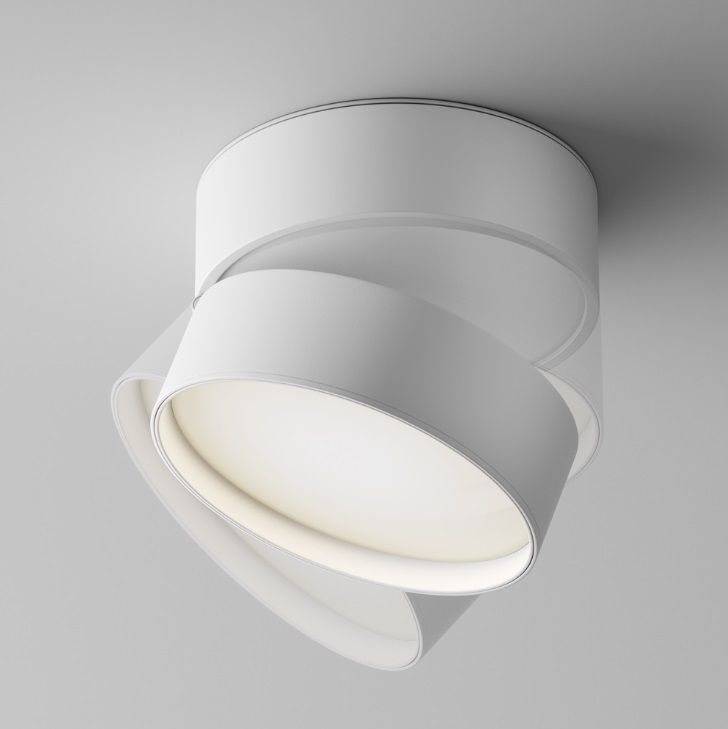 Nowoczesny biały spot Onda LED o okrągłym kształcie z ruchomą głowicą i neutralnym światłem 4000K