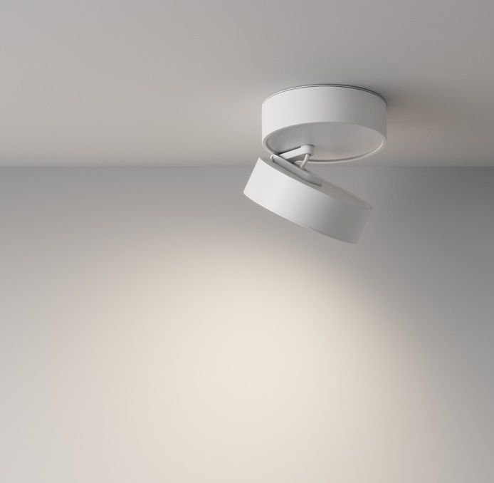 Nowoczesny biały spot Onda LED o okrągłym kształcie z ruchomą głowicą i neutralnym światłem 4000K