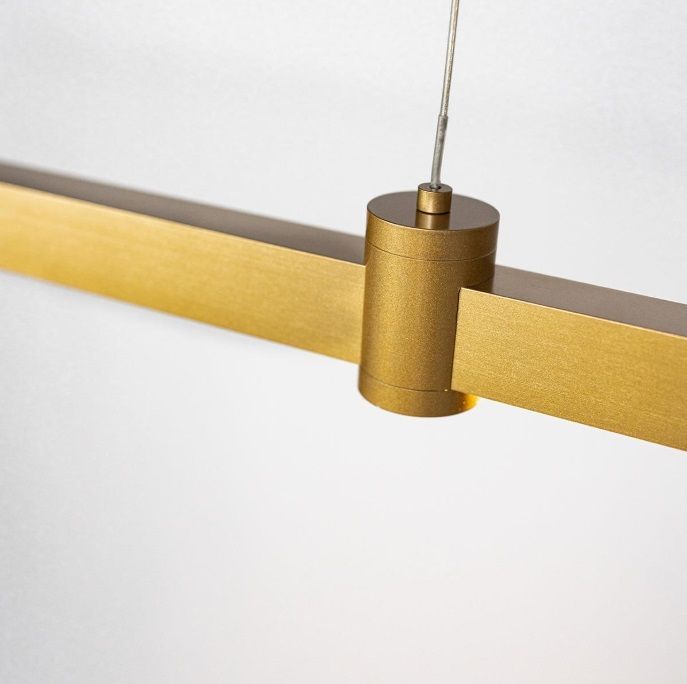 OUTLET Złota podłużna lampa wisząca LED Diamante No.3 100 cm