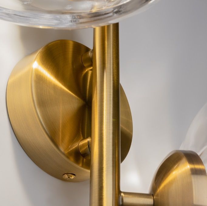 Podwójny kinkiet Art Deco Miracle z odlewanymi kloszami