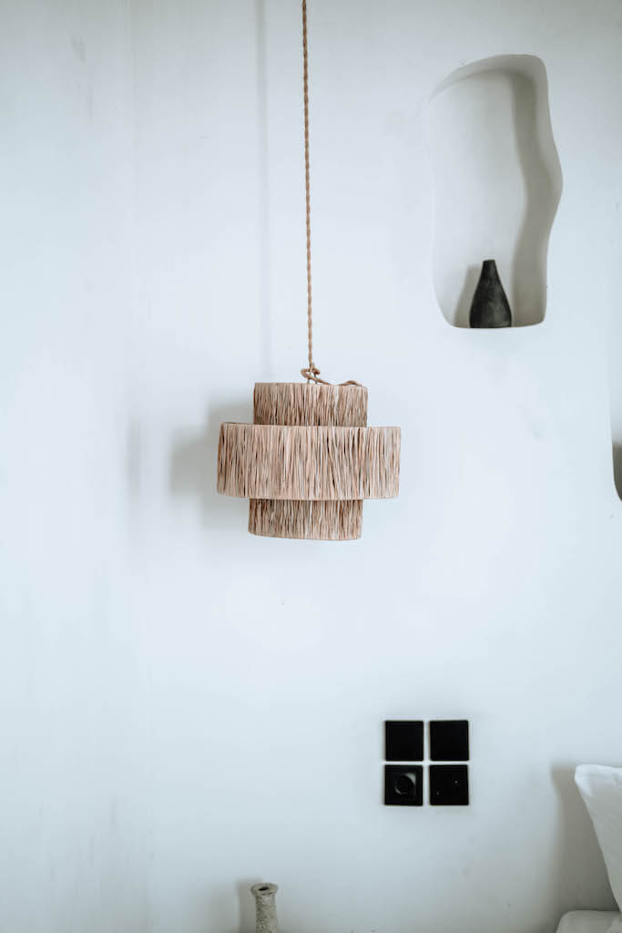 Wyprzedaż! Wisząca lampa boho Hawai z trawy morskiej