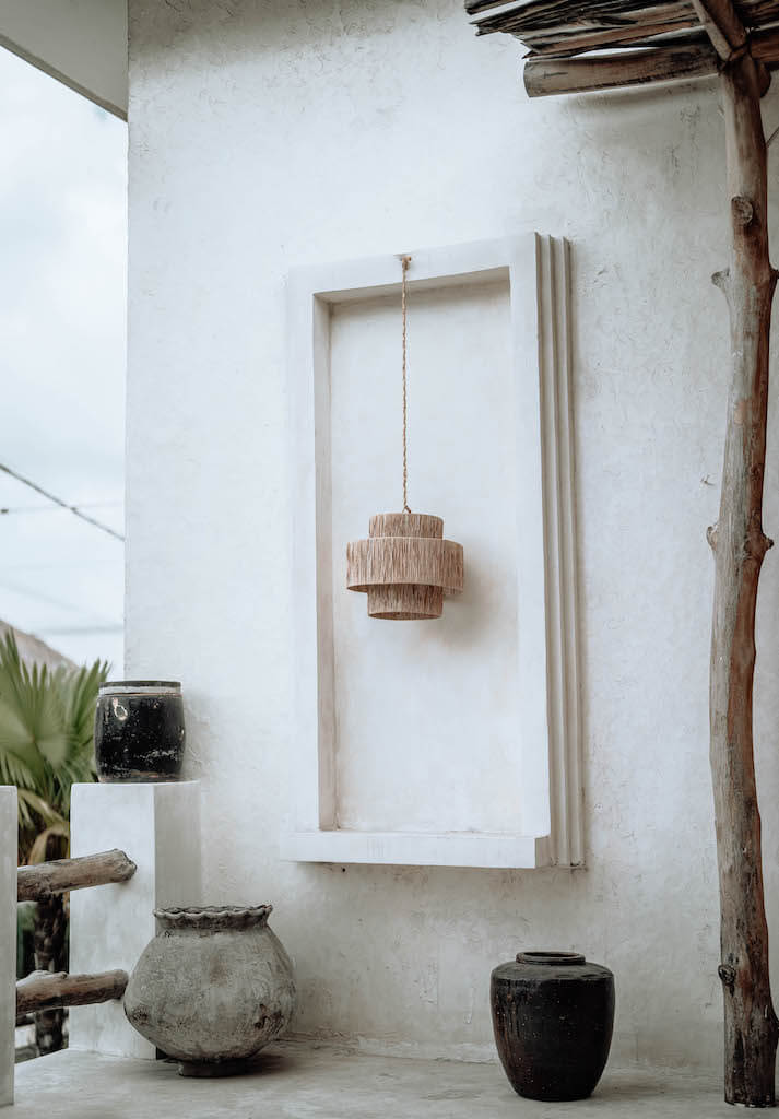 Wyprzedaż! Wisząca lampa boho Hawai z trawy morskiej