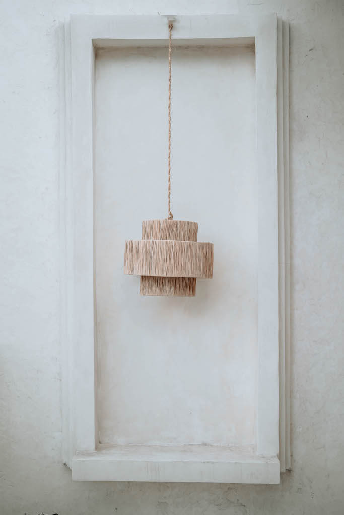 Wyprzedaż! Wisząca lampa boho Hawai z trawy morskiej