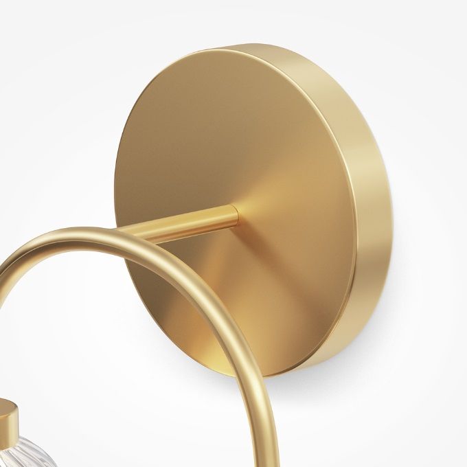 Złoty kinkiet w stylu art deco z szklanymi kulami Amulet LED