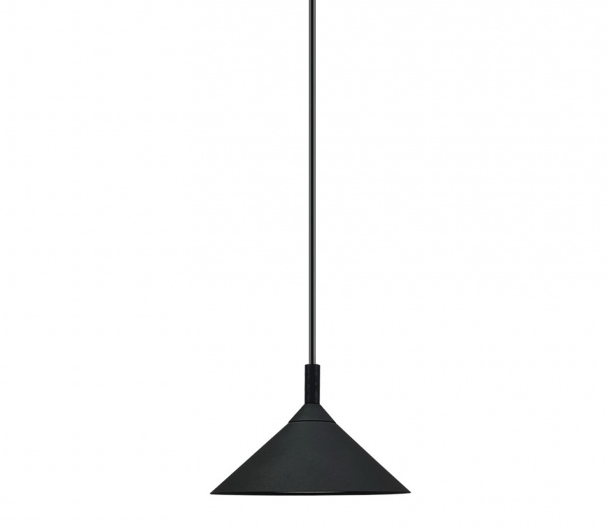 Minimalistyczna wisząca lampa No. Ai w kształcie małego czarnego stożka