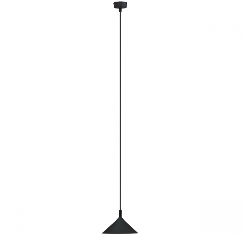 Minimalistyczna wisząca lampa No. Ai w kształcie małego czarnego stożka