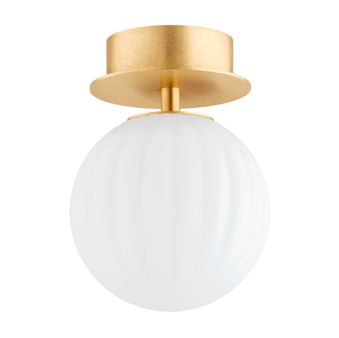 Niewielki biały plafon / kinkiet łazienkowy Paloma w odcieniu mosiądzu