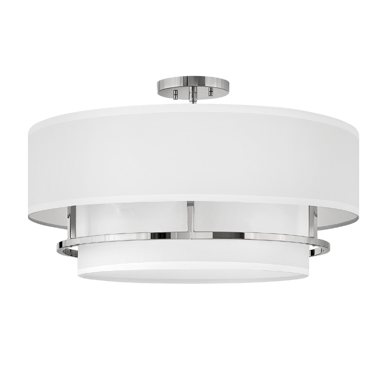 Niklowana, regulowana lampa sufitowa Graham 4 do salonu