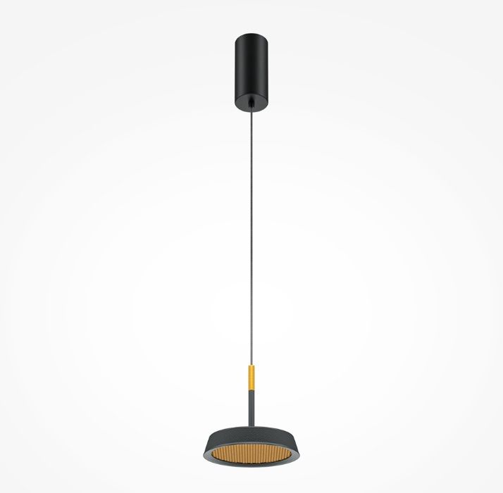 Nowoczesna czarna lampa wisząca EL - LED o mocy 12W