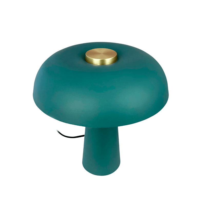 Nowoczesna lampka stołowa Iris w skandynawskim stylu, w zielonym kolorze