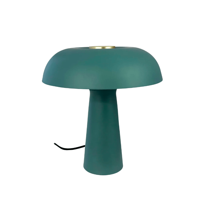 Nowoczesna lampka stołowa Iris w skandynawskim stylu, w zielonym kolorze