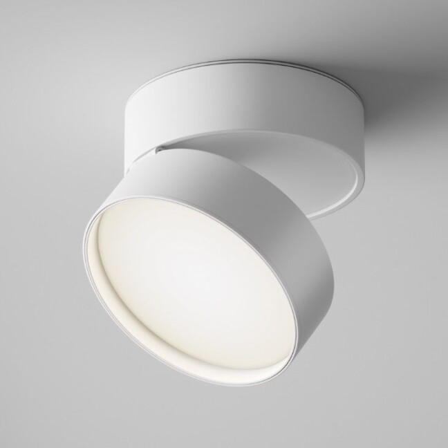 Nowoczesny biały spot Onda LED o okrągłym kształcie z ruchomą głowicą i neutralnym światłem 4000K