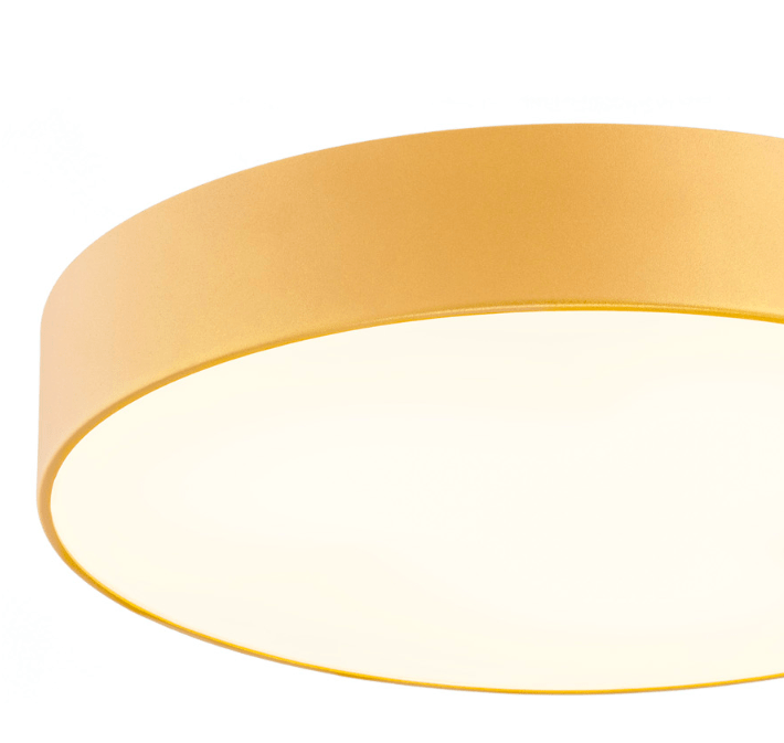 Stylowy złoty plafon Darling o średnicy 25 cm, wykonany z hartowanego szkła i metalu