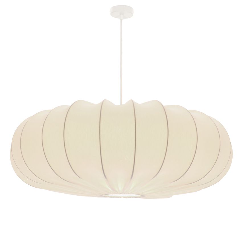 Plisowany, materiałowy żyrandol w kolorze białym Cafee Latte