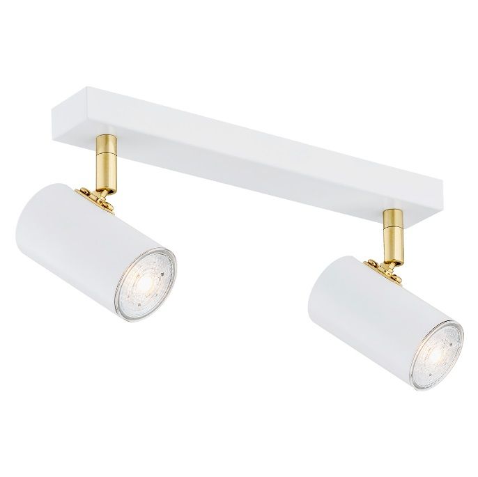 Podwójna lampa sufitowa Lagos z dwoma białymi, ruchomymi reflektorami