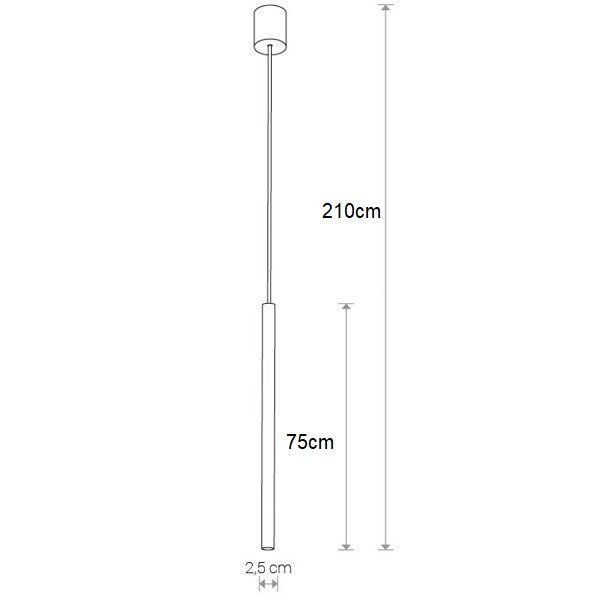 Stylowa wisząca lampa w złotym kolorze Laser o długości 75 cm
