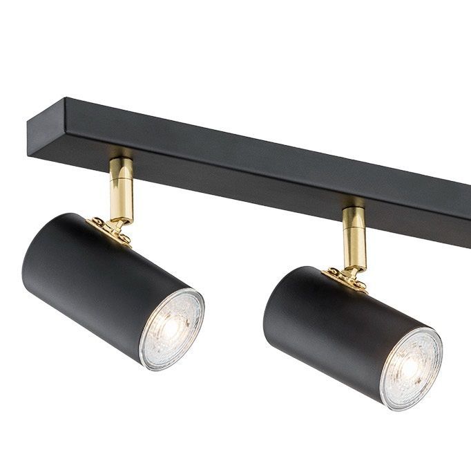 Potrójna lampa sufitowa Lagos z czarnymi kloszami