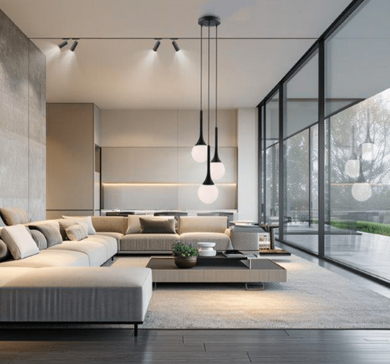 Potrójna wisząca lampa Jun 3 z kloszami w formie kropli