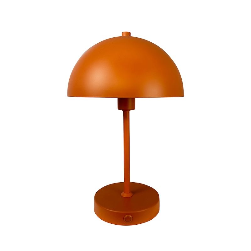 Przenośna lampka Stockholm w kształcie pomarańczowego grzybka