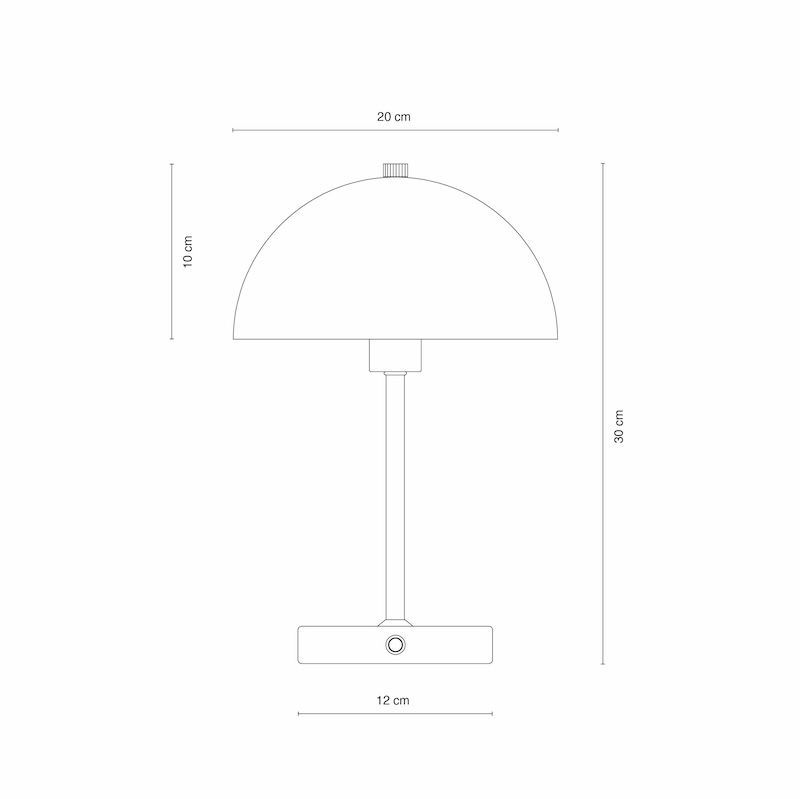 Przenośna lampka Stockholm w kształcie pomarańczowego grzybka