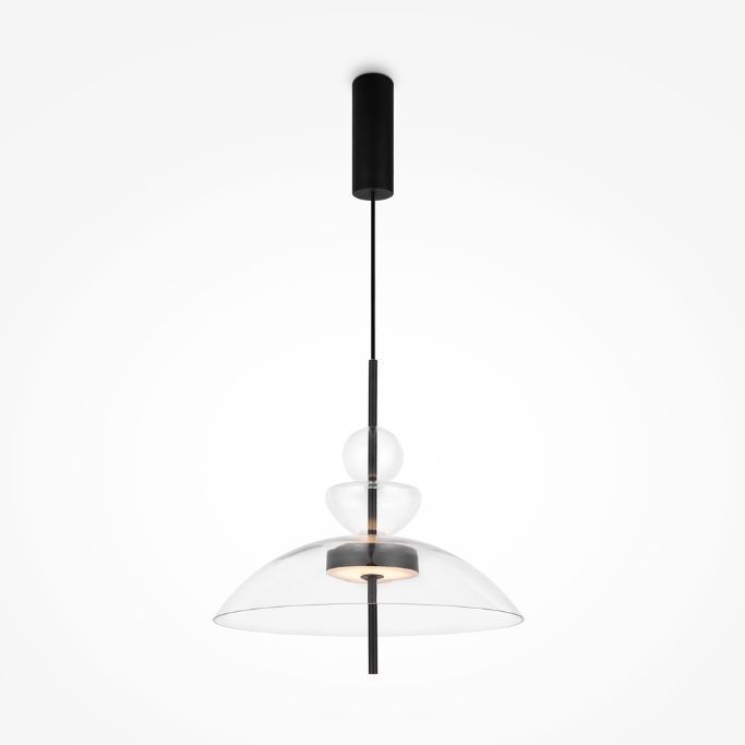 Przezroczysta lampa sufitowa LED Bangkok z płaskim szklanym kloszem