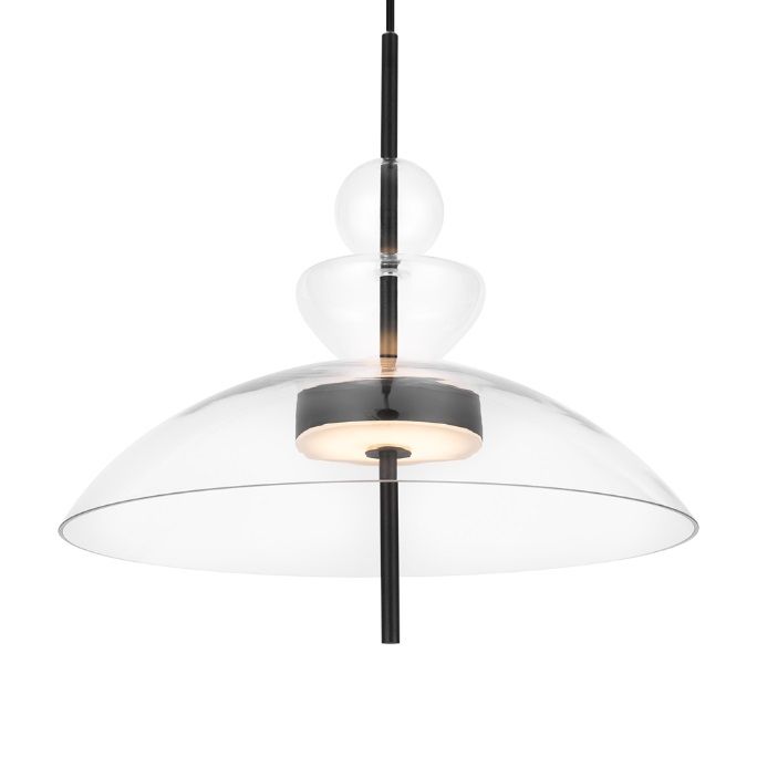 Przezroczysta lampa sufitowa LED Bangkok z płaskim szklanym kloszem