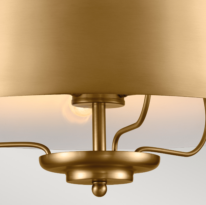 Regulowana lampa sufitowa Luella 3 z metalu w odcieniu złotego mosiądzu