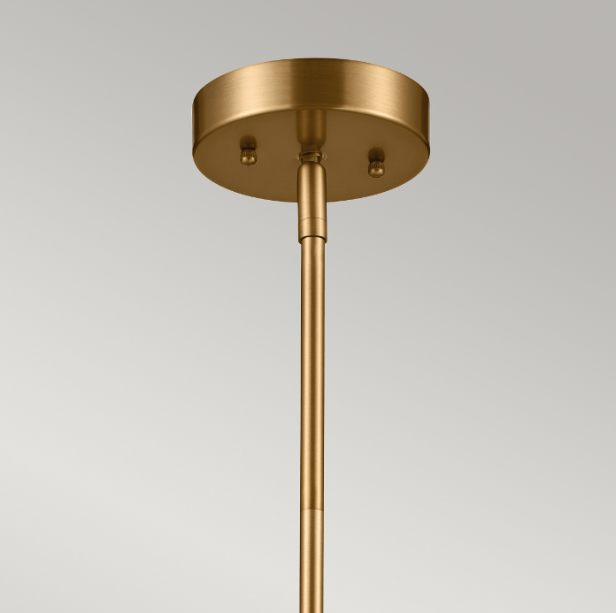 Regulowana lampa sufitowa Luella 3 z metalu w odcieniu złotego mosiądzu