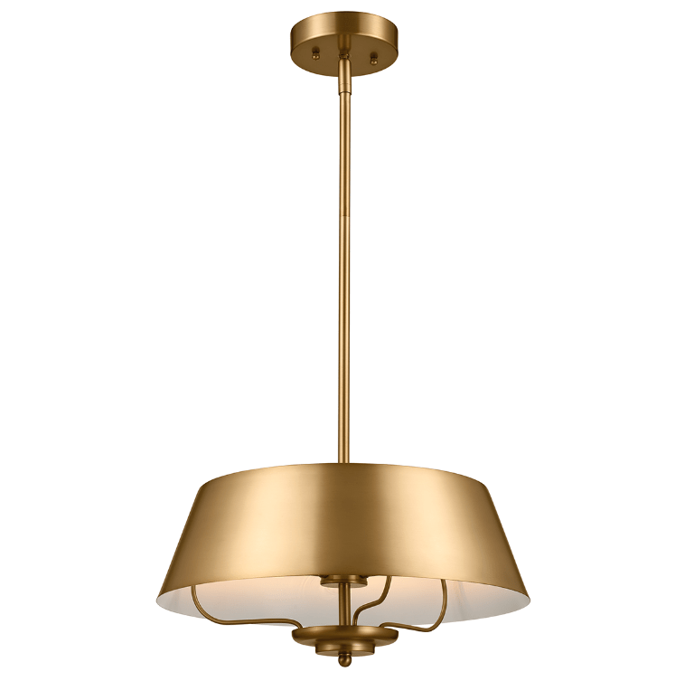 Regulowana lampa sufitowa Luella 3 z metalu w odcieniu złotego mosiądzu