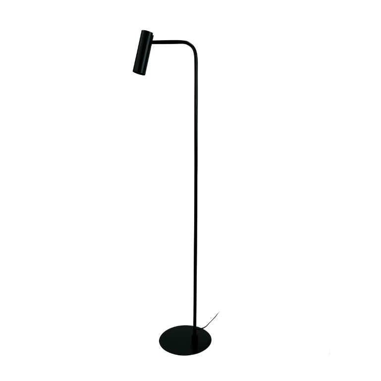 Skandynawska czarna lampa stojąca Skagerrak w kształcie tuby