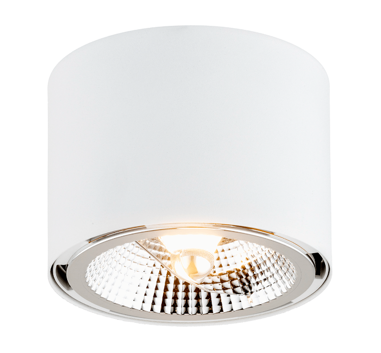 Biała halogenowa tuba sufitowa Clevland – spot LED AR111 GU10