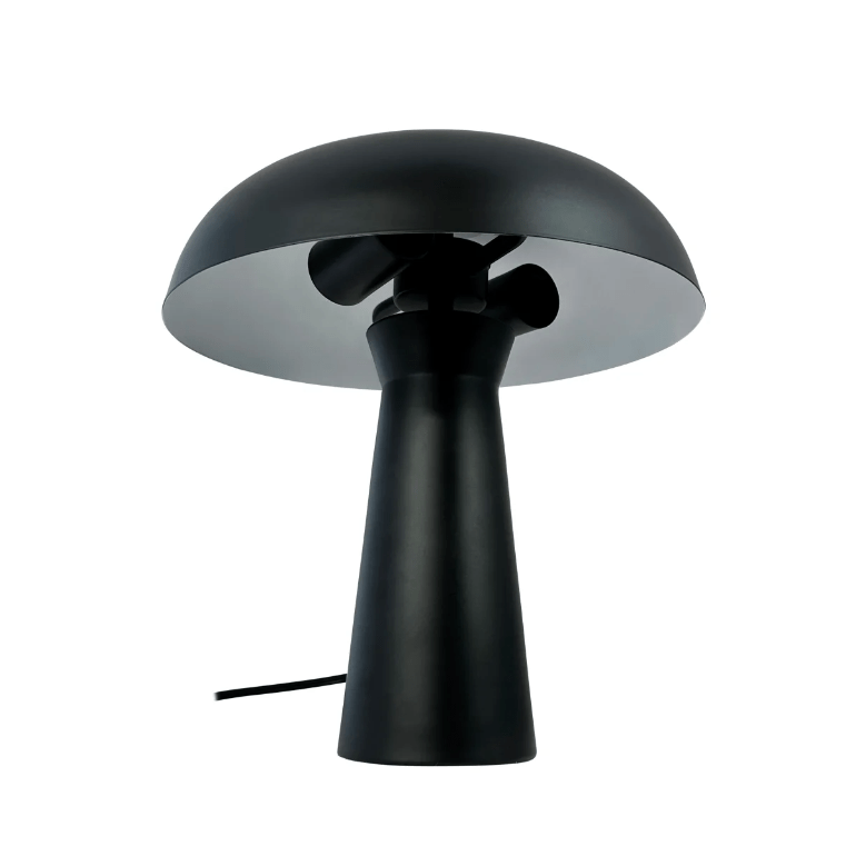 Stylowa czarna lampka nocna Iris do sypialni