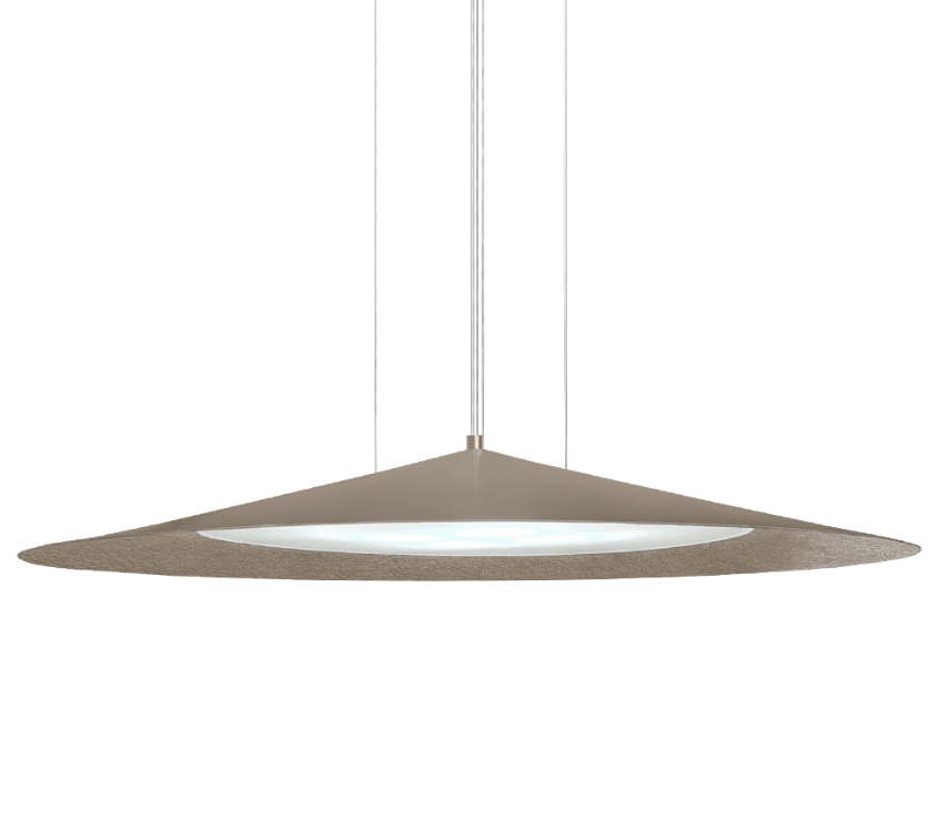 Stylowa lampa wisząca Brito o dużym, płaskim stożkowym kształcie
