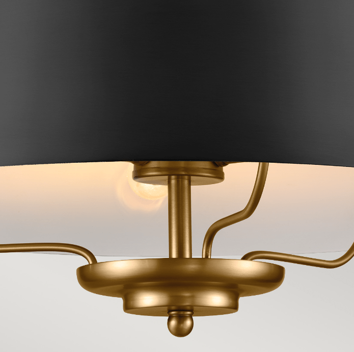 Stylowa lampa wisząca Luella 3 w czarno-złotym kolorze o regulowanej wysokości