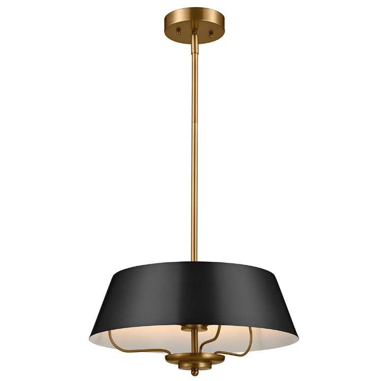 Stylowa lampa wisząca Luella 3 w czarno-złotym kolorze o regulowanej wysokości