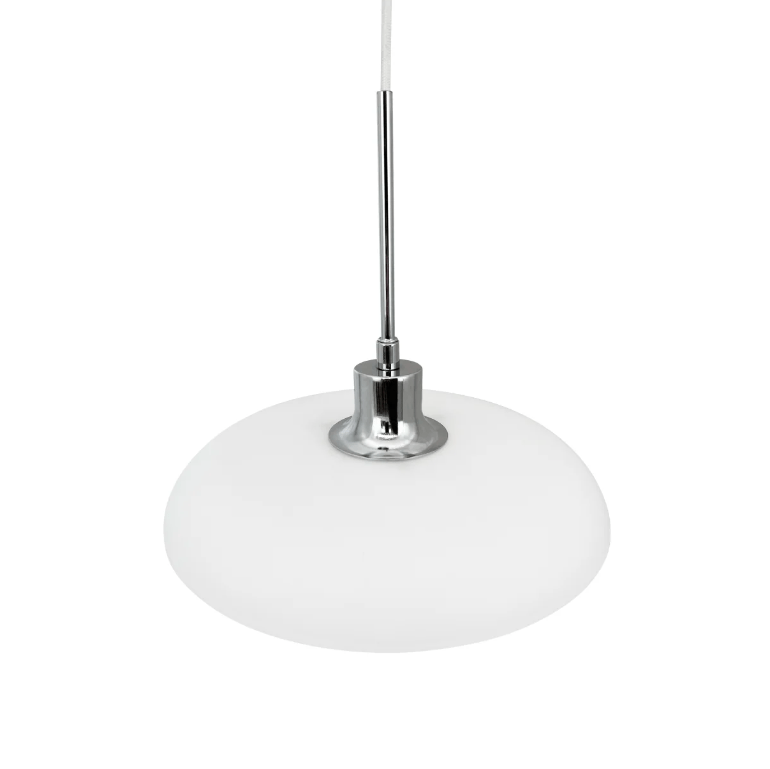 Stylowa wisząca lampa AVA z białego szkła o średnicy 31 cm