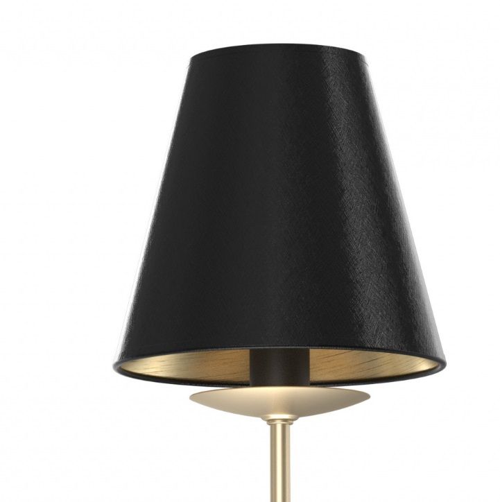 Stylowy kinkiet Deria w platynowym wykończeniu z czarnym abażurem