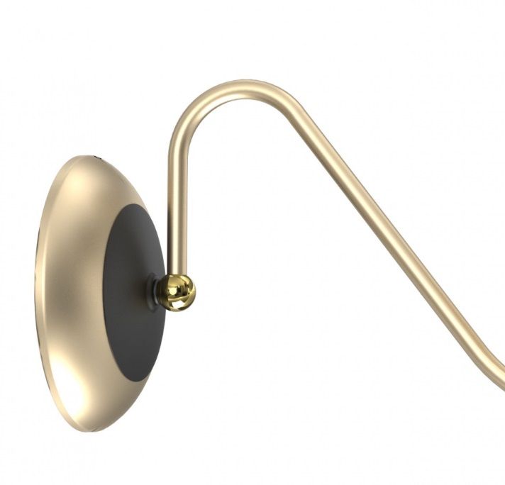 Stylowy kinkiet Deria w platynowym wykończeniu z czarnym abażurem