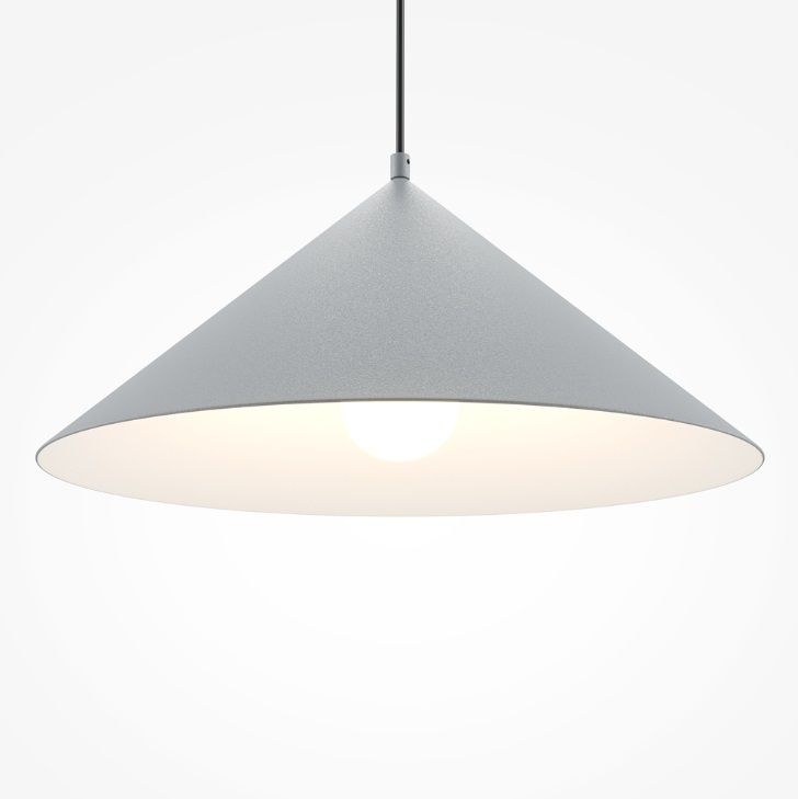 Szara japońska lampa wisząca Basic Colors w kształcie stożka