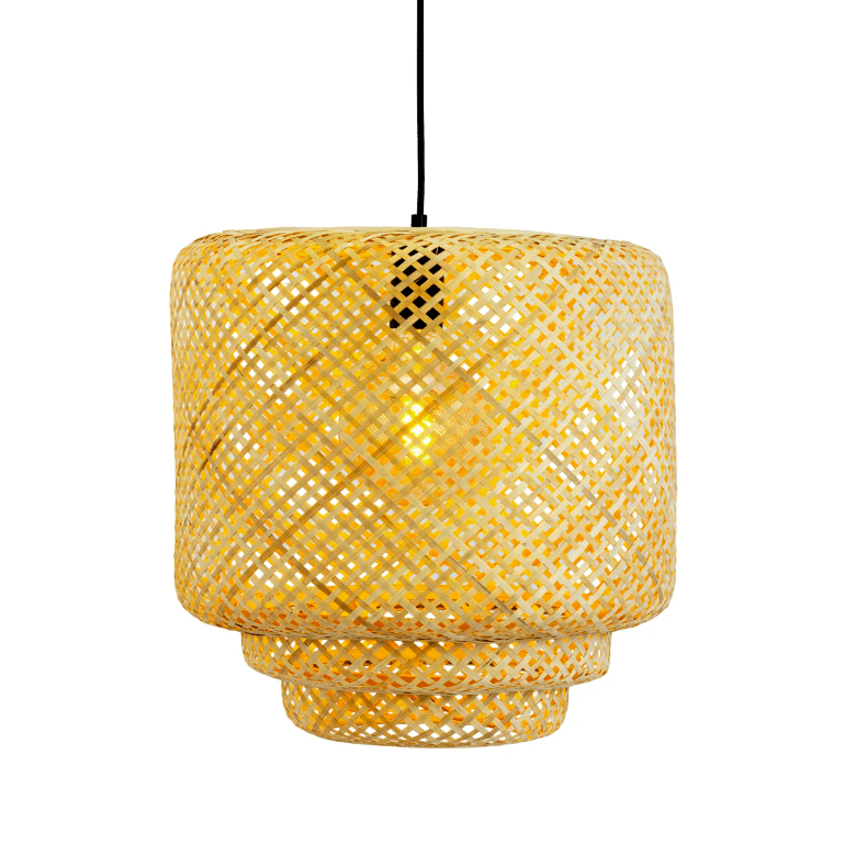 Urocza lampa boho Boom z naturalnego bambusa